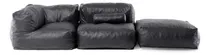 Comprar Sillón Pouf \u002F Puff Seccional Relan Leather Sofá Simil Cuero Color Gris