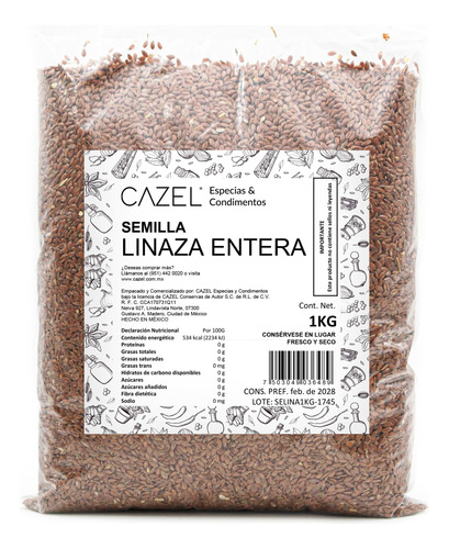 Semilla De Linaza Entera Calidad Premium 1kg