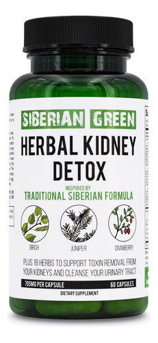 Herbal Kidney Detox Riñones Desintoxicacion Siberian Green Sabor Sin Sabor