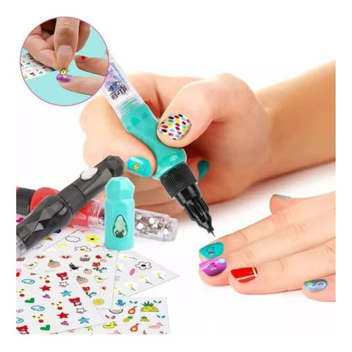 Set De Arte Para Uñas Para Niñas Juguete Infantil 2 En 1