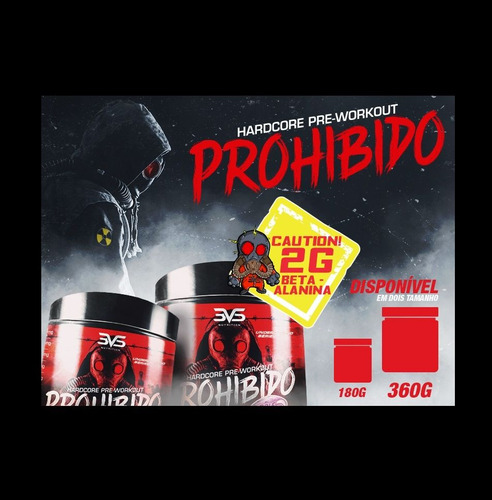 Prohibido Hardcore Pre Workout (180g) Green Apple Maçã Verde