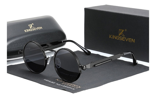 Kingseven Gafas De Sol Polarizadas Lentes Circular Metal