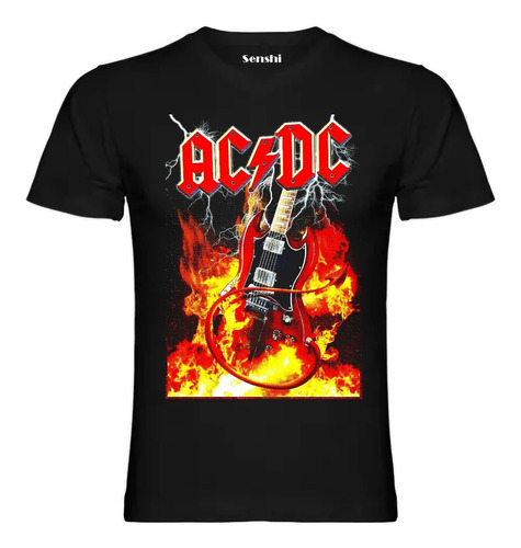 Polera Unisex Rock Acdc Estampada Dtf Cod 002