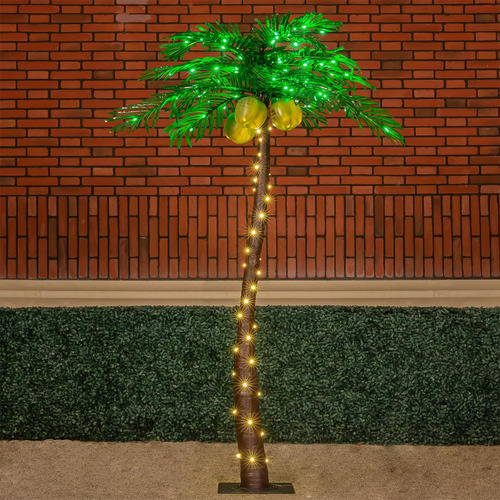 Tybeeu Palmera Iluminada De 5 Pies Con Cocos Brillants, Regu