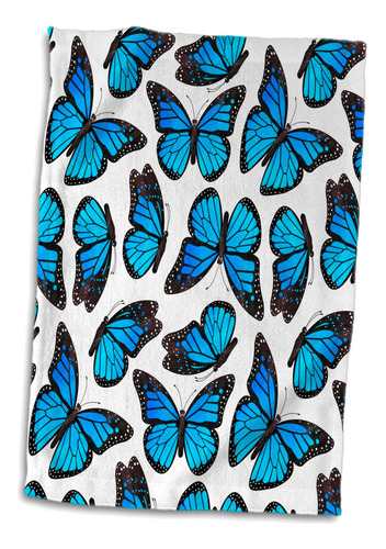 Toalla De Mano Con Mariposas Monarca En Azul Rosa 3d, 15 X 2