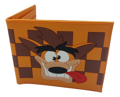 Billetera Crash Bandicoot De Goma Naranja 02