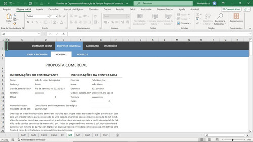 Planilha De Orçamento De Prestação De Serviços 4.0