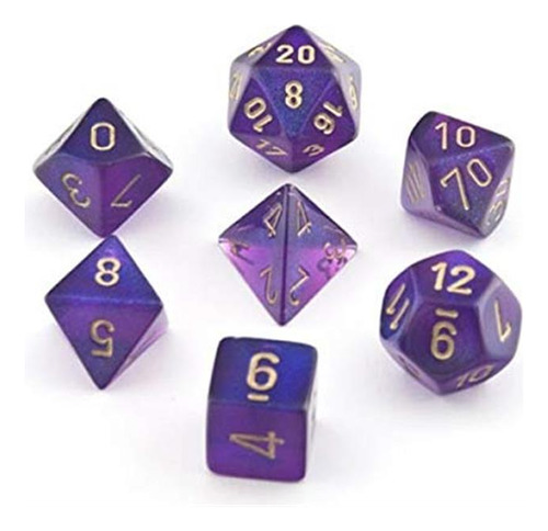 Chessex Chx27467 Dice-borealis Real Set, Púrpura / Oro