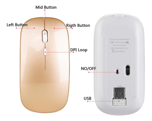 2.4g Inalámbrico Ratón , Transmisión De 10m