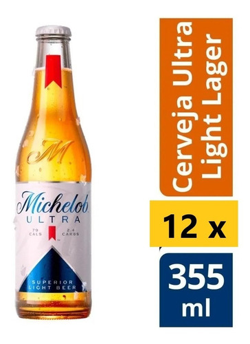 12 Cerveja Michelob Light Beer Premium Garrafa 330ml