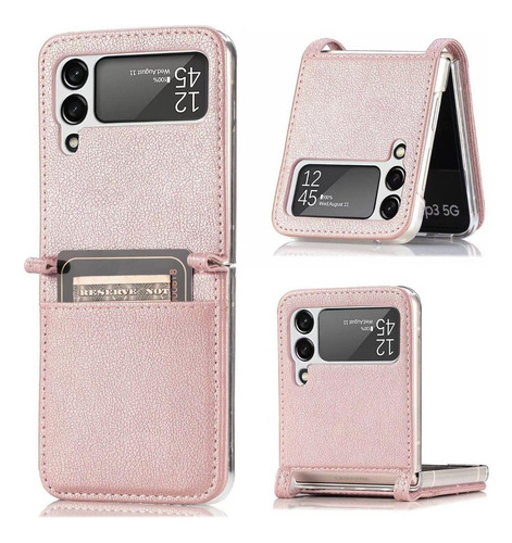 Funda Para Samsung Galaxy Z Flip 4 Con Ranura P/ Carton