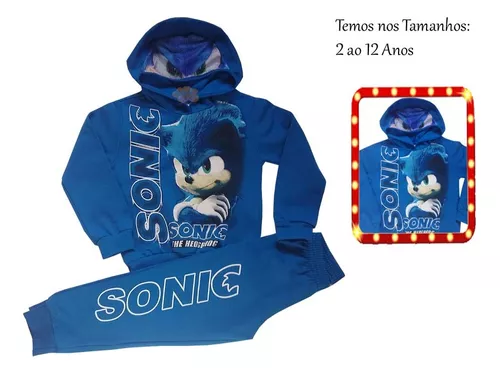 Blusa Frio Moletom Sonic Desenho Jogo Menino Infantil Kids 9