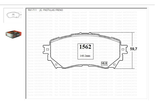 Pastilla Freno Del Mazda Cx5 / Mazda 6  2013-