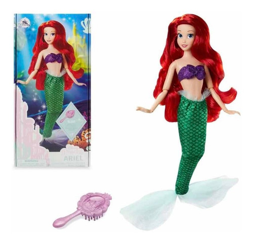 Ariel La Sirenita Muñeca 29cm + Cepillo Disney Store