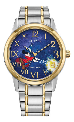 Reloj Citizen Eco-drive Disney Sorcerers Mickey De Acero In