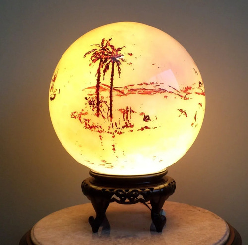 Lámpara Velador Luminaria Oriental China No Globo Terráqueo (Usado)