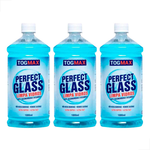 Limpa Vidros Perfect Glass 1 Litro Togmax Com 3 Unidades