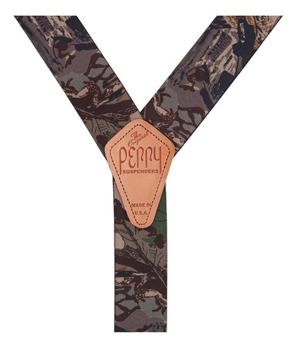 Perry Suspenders Hombres Elástico Gancho Extremo Camuflaj...