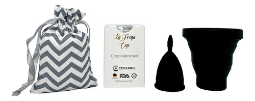 Copa Menstrual Negra Certificada Lf2 Silicona Grado Medico Color Negro Talla Grande