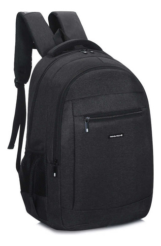 Mochila Travel Tech Porta Notebook Ejecutiva Manija Superior Color Negro