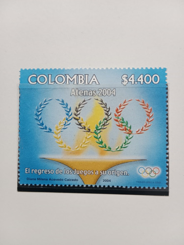 Vendo Una Estampilla De Los Juegos Olímpicos De Atenas 2004