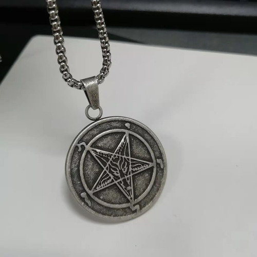 Collar Con Símbolo Satánico Sigilo De Lucifer, Pentagrama In