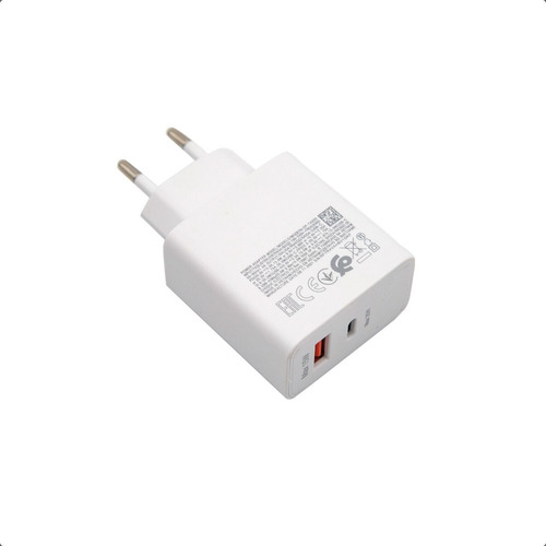 Cargador Para Samsung Duo 35w Super Carga Rápida Usb C + Usb Color Blanco