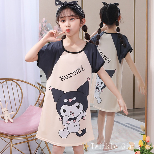 Lindo Vestido Delgado De Verano Con Pijama Para Niños Kuromi