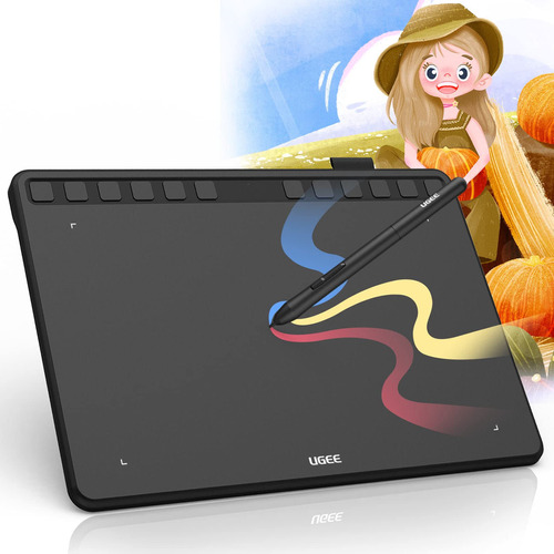 Ugee S - Tableta De Dibujo Digital Con 12 Teclas De Acceso .