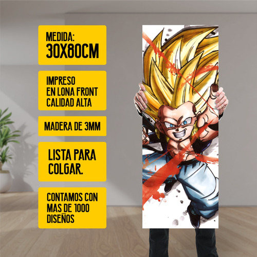 Imagen 2 de 8 de Cuadro Grande De Anime Gotenks Super Saiyan 3 - Animeras