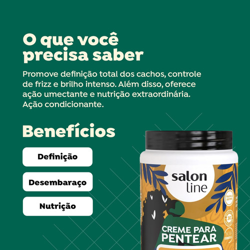 Creme Para Pentear Cabelo Super Óleos Sem Sal Salon Line 1l