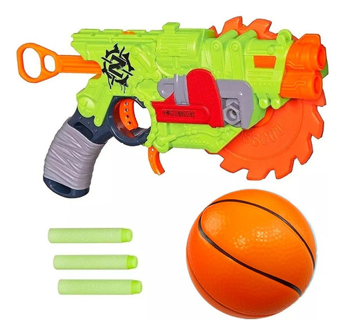 Pistola Nerf Zombie Strike Hasbro + 3 Dardos + Pelota El Rey