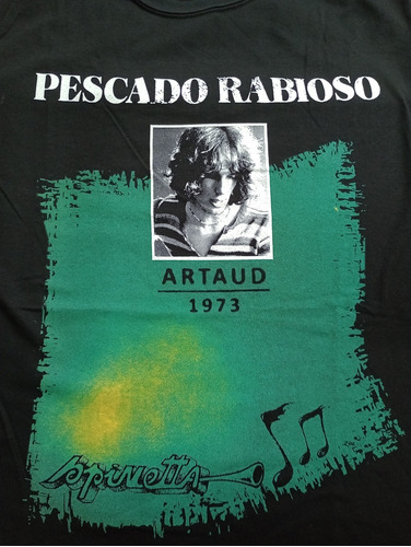 Remera-negra-pescado Rabioso-artaud 1973-spinetta