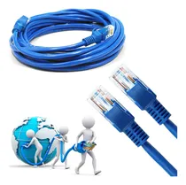 Comprar Cabo De Rede 20 Metros Lan Internet Crimpado Rj45 Cat6 Azul