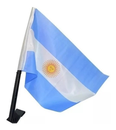 Bandera Argentina 30 X 45 Cm C Soporte Para Auto. La Aldea.