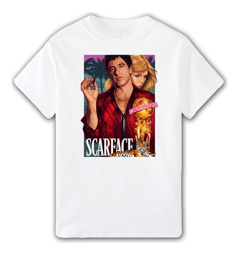 Remera Scarface - Cara Cortada Pelìculas Aesthetic Unisex 