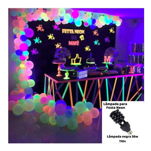 Lâmpada Fluorescente 36w - Luz Negra Efeito Neon 110v E220v