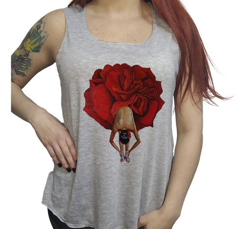 Musculosa Acampanada Girl Chica Dama Rojo Rosa Baile Art Pas