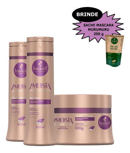 Haskell Ametista Leave-in 150g Kit Desamarelador