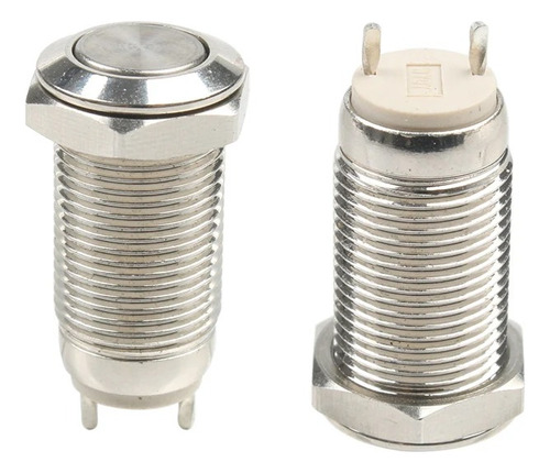 Push Boton Cabeza Plana Metalico Switch Momentaneo 10mm Ip65