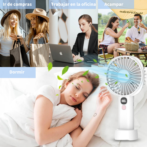 Ventilador De Mano Recargable Portátil Plegable Para Uso