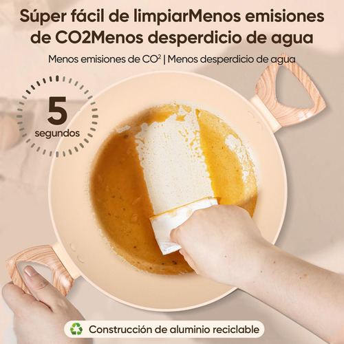 Juego De Batería De Cocina Antiadherente De 19 Piezas Blanco