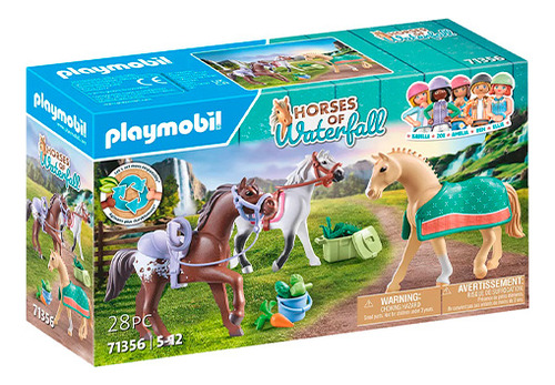 Juego Playmobil Tres Caballos Con Sillas Universo Binario