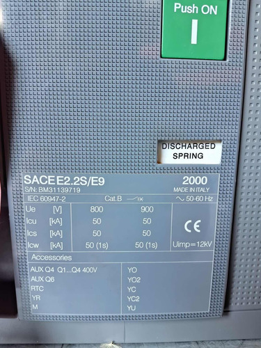 Disjuntor Tripolar Abb Sace Emax E2.2 2000a 690v 50/60hz