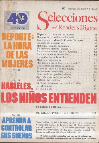 Selecciones Del Reader's Digest Febrero  De 1981