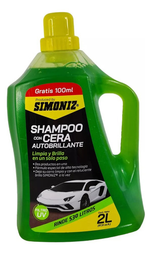 Shampoo Con Cera Autobrillante Simoniz 2000 Ml Carro Moto
