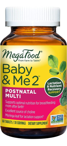 Megafood | Baby & Me 2 Postnatal Multi | 60 Tablets