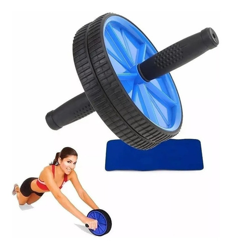 Imagen 3 de 4 de Rueda Ejercicios Abdominales + Mini Alfombra Para Rodillas