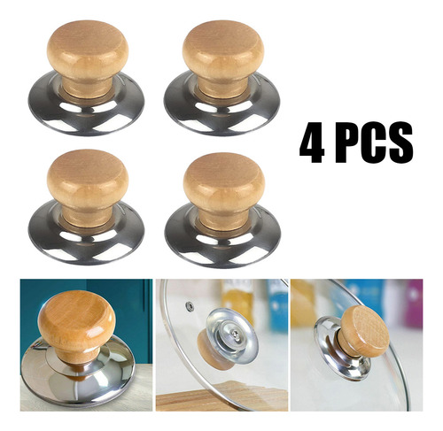 Perilla Para Tapa De Olla De Madera De 2.24 X 1.54 Pulgadas