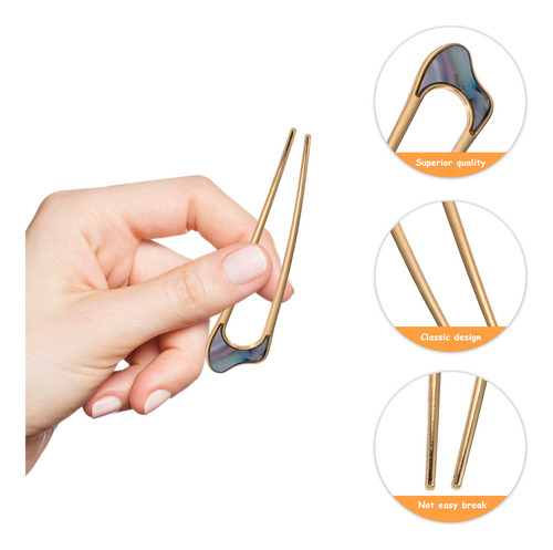 Horquilla Japonesa De 2 Puntas Con Forma De U De Metal, 6 Un
